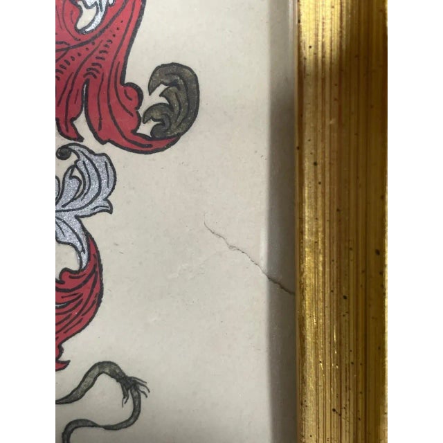 Traditional Antique Crest Painting, Coat of Arms Francis, Hand Painted Family Crest For Sale - Image 3 of 13