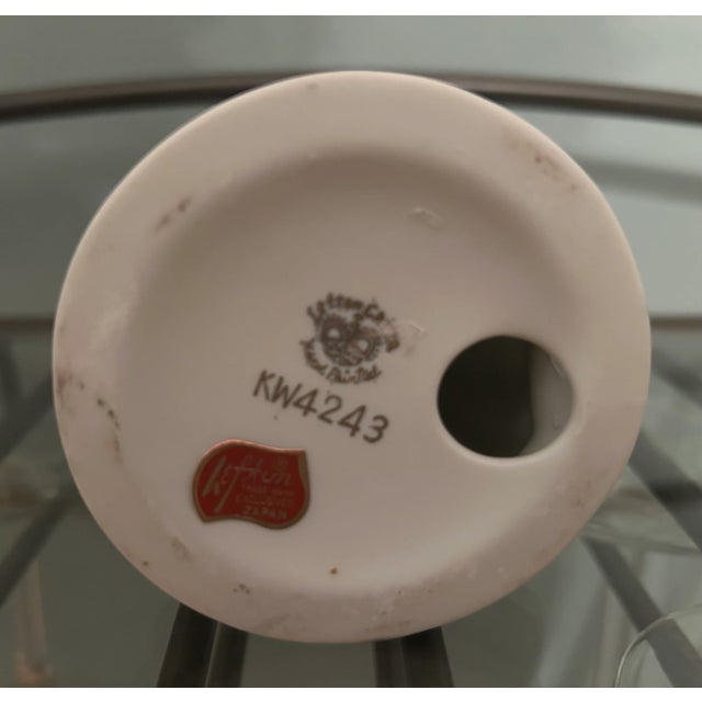 1960s 1960s Lefton Kw4243 Hand Painted Peasant Girl With Flower Basket Figurine For Sale - Image 5 of 5