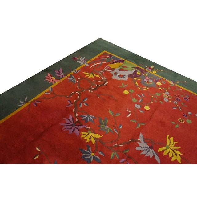 Antique Chinese Art Deco Rug 9' 2" x 11' 8" For Sale - Image 4 of 5