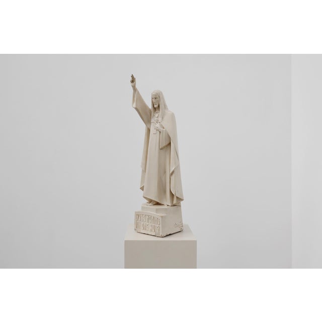 1920s Christ King in Our Home Plaster Statue, Belgium, 1920 For Sale - Image 5 of 12