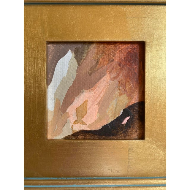 2020s "Water and Fire" Pair of Framed Mini Paintings by Jessalin Beutler For Sale - Image 5 of 7