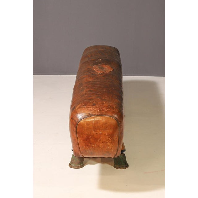 Gymnastic Leather Pommel Horse Bench, 1920s For Sale - Image 4 of 8