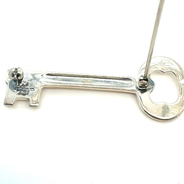 1990s Tiffany & Co Estate Key Brooch Pin Sterling Silver For Sale In New York - Image 6 of 7