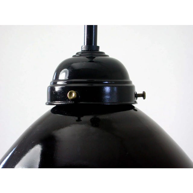 Vintage German Industrial Enamel Ceiling Light, 1950s For Sale - Image 4 of 10