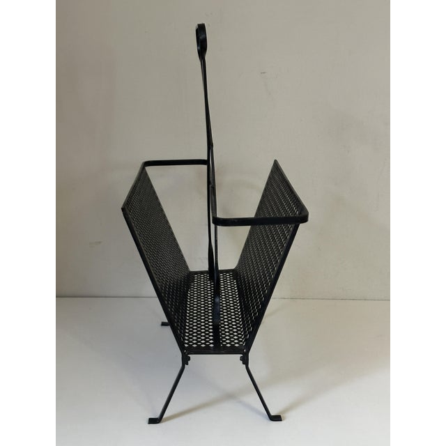 1960s Vintage Perforated Metal Magazine Rack, 1960s For Sale - Image 5 of 15