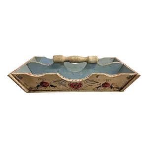 Fantastic American Paint Decorated Folk Art Cutlery Tray - Circa 1845