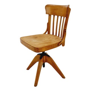 Bauhaus Swivel Office Chair in Wood by Puffdreh Kontorchair, 1930s For Sale