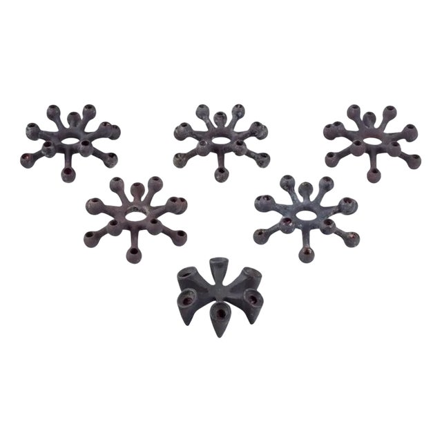 Cast Iron Candleholders by Jens Harald Quistgaard for Dansk Designs, 1960s, Set of 6 For Sale