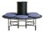 French Circular Iron Garden Bench with Cushions, 1950s For Sale