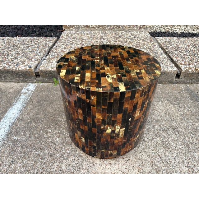 1980s Tessellated Horn Drum Table For Sale - Image 10 of 10