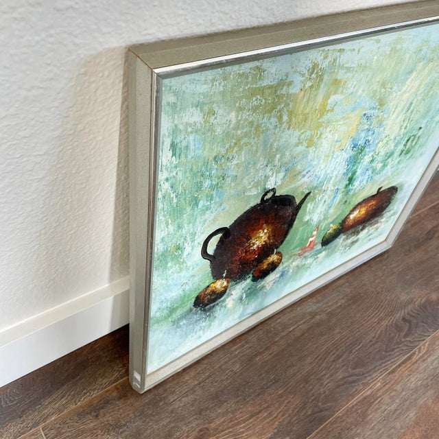 1940s Vintage Modern Expressionist Framed Oil Canvas Painting by Herbert Steinke For Sale - Image 5 of 9