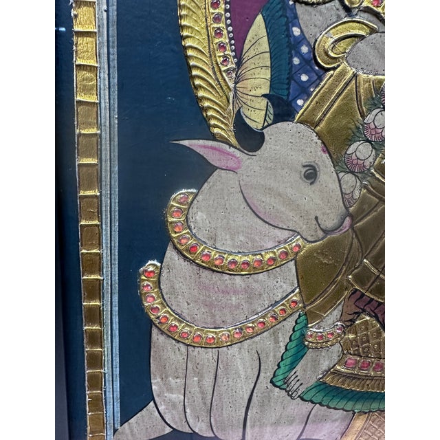 1950s Tanjore Painting Shiva Parvati For Sale - Image 13 of 14