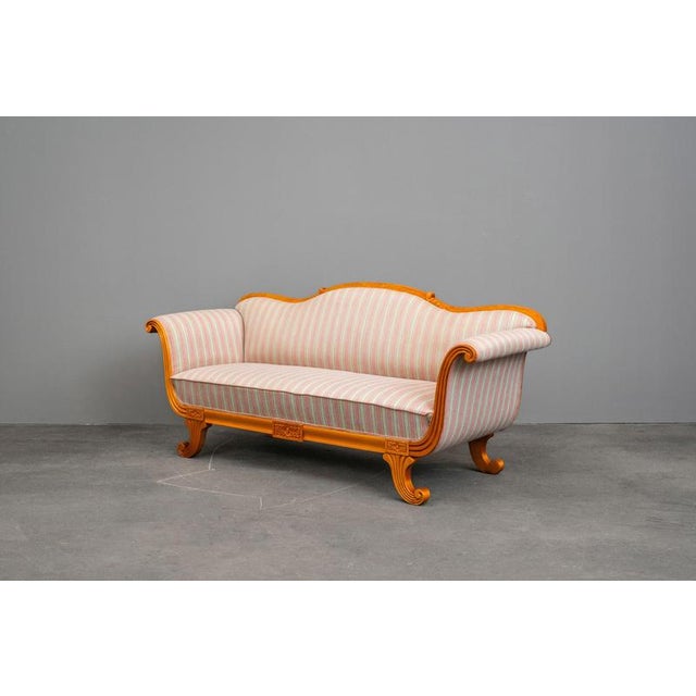 Biedermeier Style Sofa in Birch, Early 20th Century For Sale - Image 3 of 17