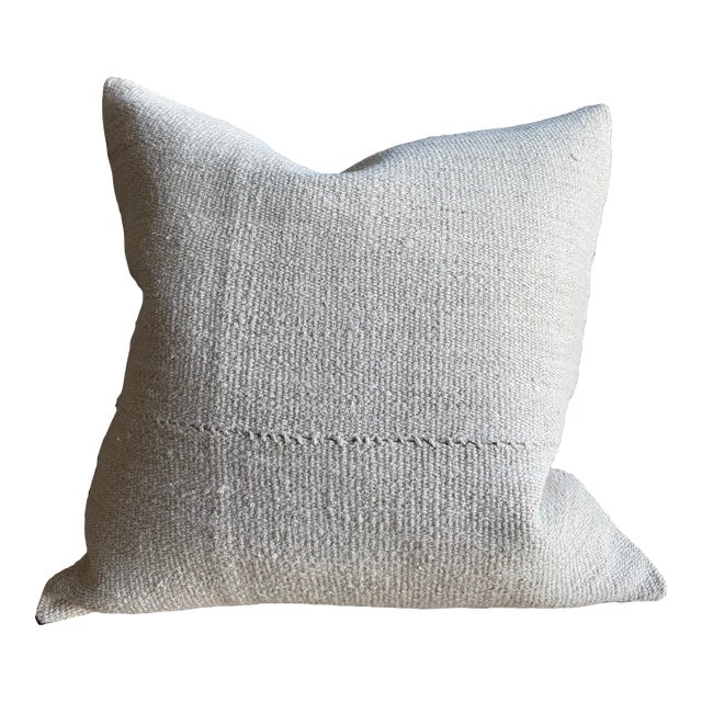 Vintage Rug Pillow Cover With Original Seams For Sale