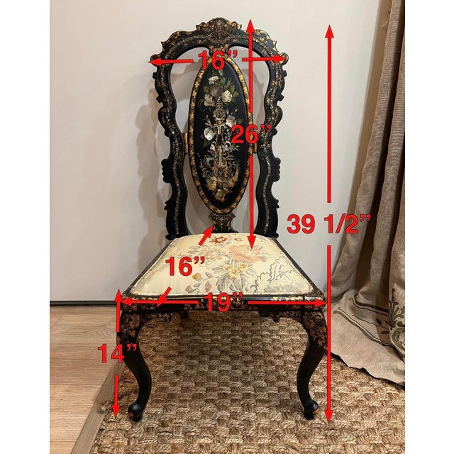 19th-Century Japanned / Chinoiserie Side Chair For Sale - Image 10 of 11