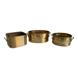 Hosley Brass Planters, a Set of 3 For Sale