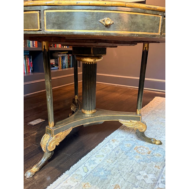 Antique Regency Style Leather Topped Table For Sale In Washington DC - Image 6 of 15