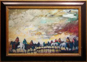 "Reflections Under a Summer Sky #6" Contemporary Earl Biss Giclee Print on Canvas, Framed