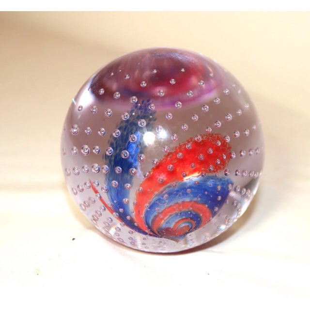 Signed Caithness Sensations Scotland Lhand Blown Art Studio Glass Paperweight For Sale - Image 9 of 10