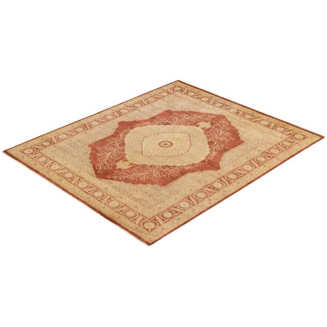 Orange Mogul Collection Hand-Knotted Area Rug - Orange 8' 4" x 9' 10" For Sale - Image 8 of 9