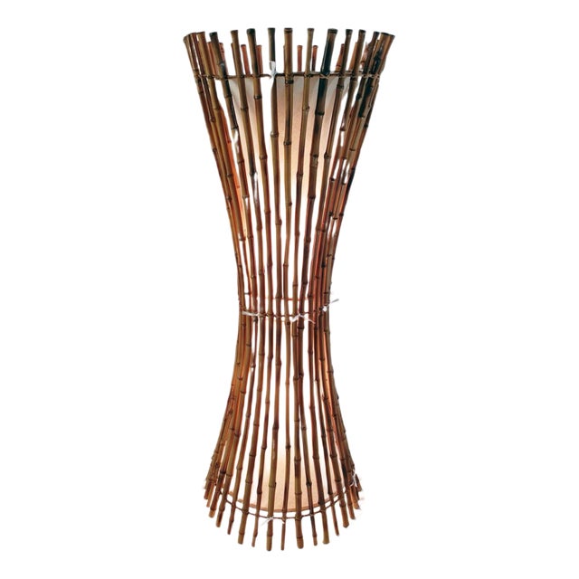 Mid-Century Bamboo Floor Lamp in the style of Franco Albini, 1960s For Sale