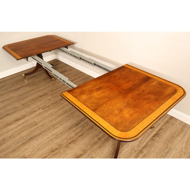 Baker Stately Homes Mahogany Double Pedestal Extendable Dining Table For Sale - Image 15 of 18