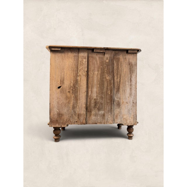 19th Century English Victorian Pine Chest of Drawers With Turned Bun Feet For Sale - Image 10 of 10