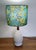 Vintage MCM table lamp paired with a 1970's inspired "flower power" lamp shade.The Vintage table lamp features an "Atomic...