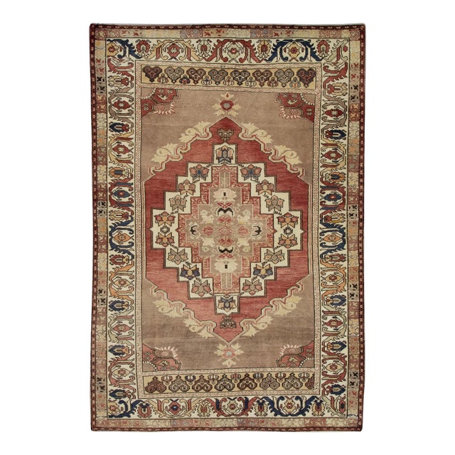 Vintage Turkish Rug 4'4" x 6'8" For Sale