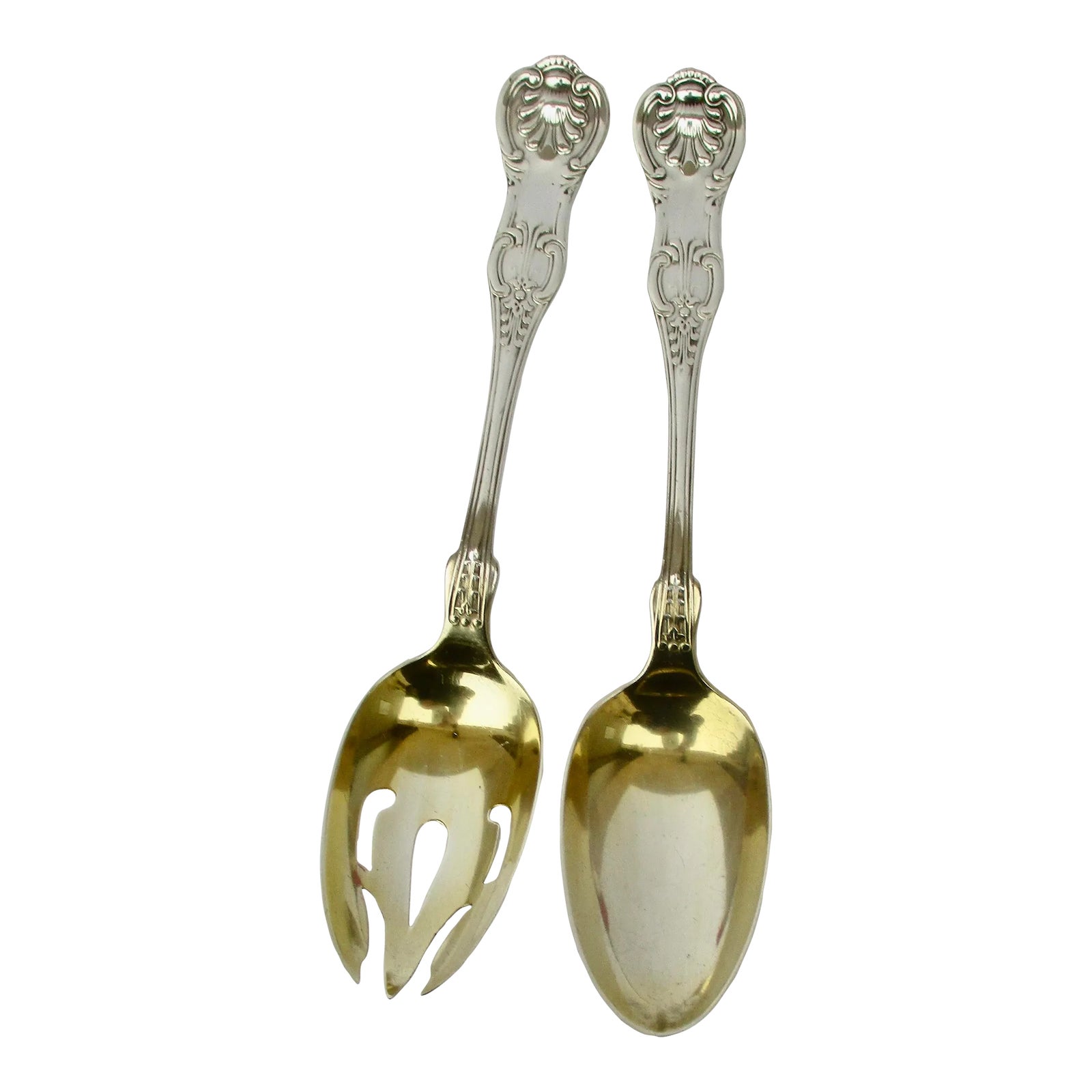 Bailey Banks & Biddle Gilt Sterling Salad Set Circa 1900 - a Set of 2 ...