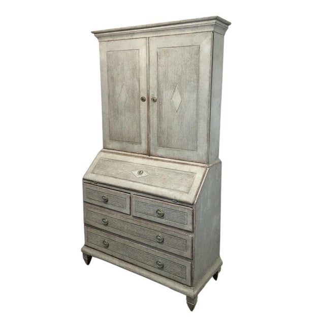 Early 19th C. Swedish Secretary With Original Hardware For Sale - Image 9 of 9