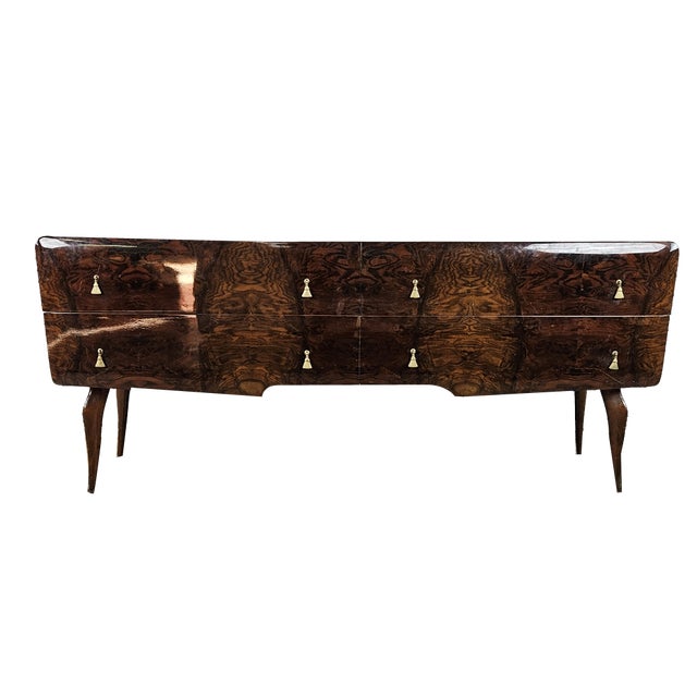 Mid-Century Chest of Drawers with Marbled Glass, Italy, 1950s For Sale