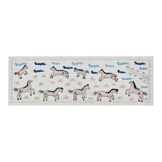 Blush Horse Suzani Wall Hanging For Sale