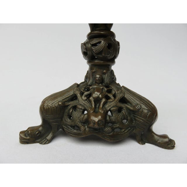 Antique Bronze Candlesticks, Set of 2 For Sale - Image 3 of 14