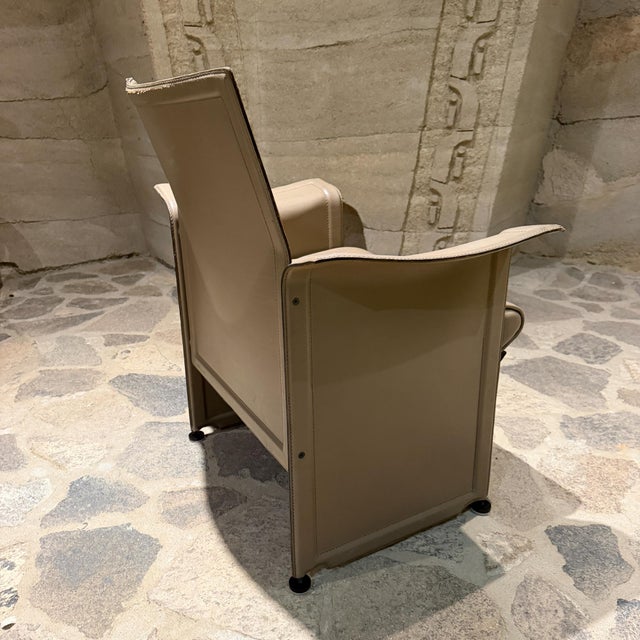 Korium Leather Armchair by Tito Agnoli for Matteo Grassi Italy Post Modern For Sale - Image 12 of 18