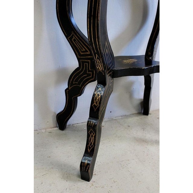 Small Napoleon III Side Table with Blackened and Asian Decorations For Sale - Image 15 of 18