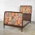 Antique French Carved Walnut and Upholstered Twin Bed With Asian Figural Fabric For Sale - Image 4 of 12