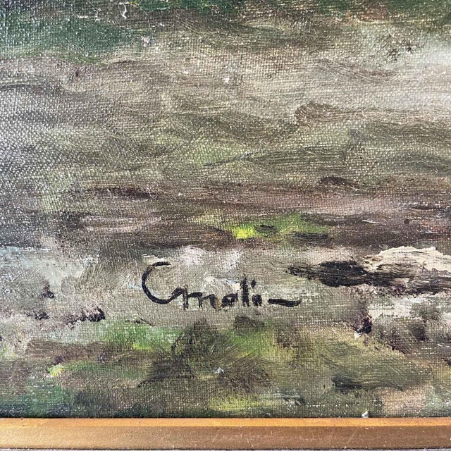 Gigi Comolli, Italian Landscape, 1950s, Oil on Canvas, Framed For Sale - Image 4 of 9