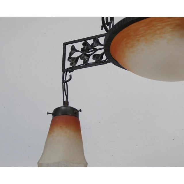 1920s Art Deco Hanging Lamp by Charles Schneider For Sale - Image 5 of 11