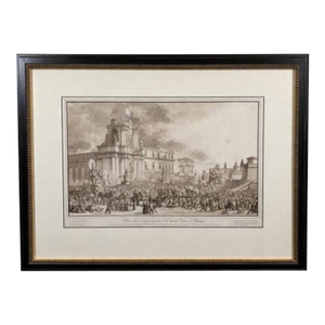 18th-Century French Etching — Papal Civic Ceremony, Rome (1777)