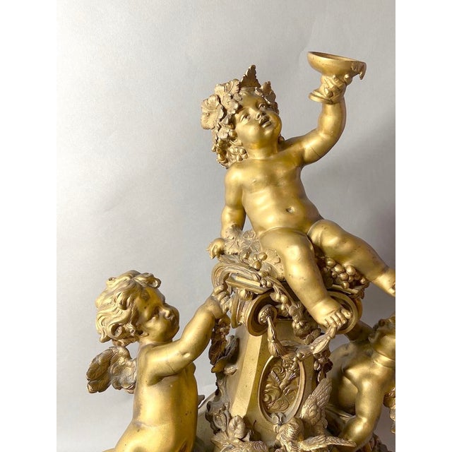 19thC French Louis XVI Gold Ormolu Bronze Mantel Clock For Sale - Image 12 of 18