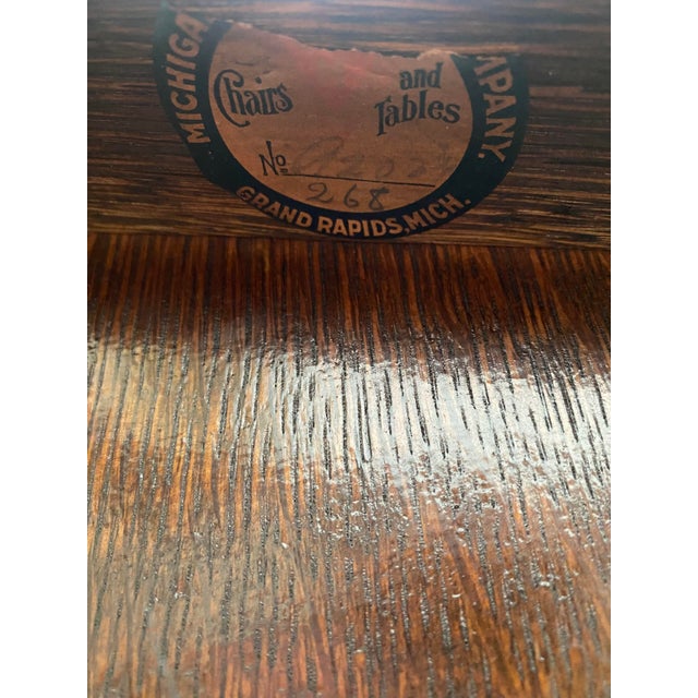 Arts & Crafts Antique Grand Rapids Oak Arts & Crafts Double Chair / Settle Bench, C. 1920s For Sale - Image 3 of 3
