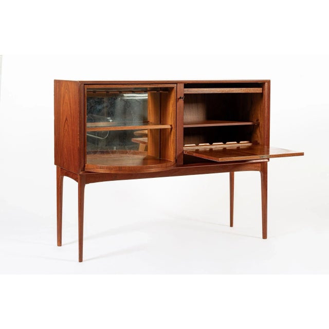 Teak Mid Century Bar Cabinet With Lazy Susan by Fredrik Kayser (Attr.) For Sale - Image 4 of 13