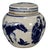 1970s Blue & White Porcelain Ginger Jar With Figural Scene & Crackle Glaze, 4.3" For Sale