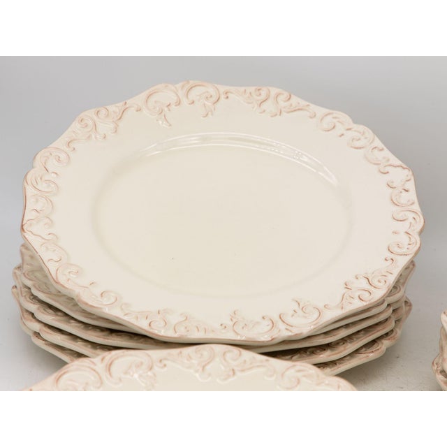 Traditional Anthropologie Stoneware Oval Dinner Plates, Set of 12, Portugal Circa 2007 For Sale - Image 3 of 9