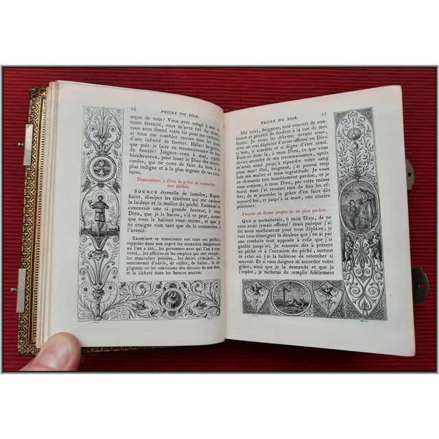 (1881) Silver Clasped Christian Roman Missal - Fine Binding Illustrated Antique Christian Bible Art For Sale - Image 18 of 18