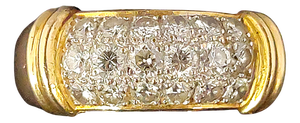 18k Gold Ring with 18 Diamonds, 1950s