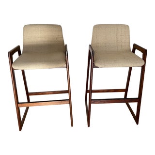 Mid Century Modern Teak Danish Bar Stools - a Pair For Sale
