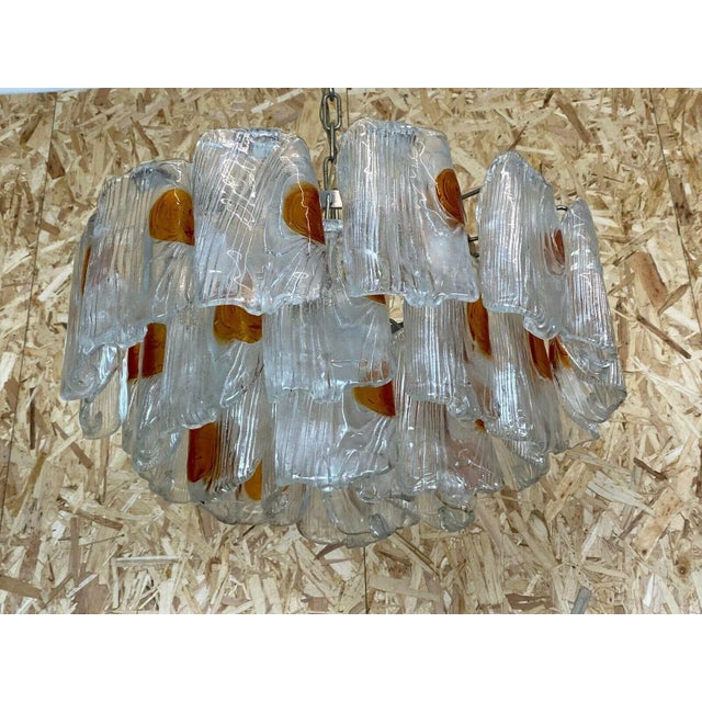 Large Murano Glass and Chrome Chandelier, 1960s For Sale - Image 6 of 13