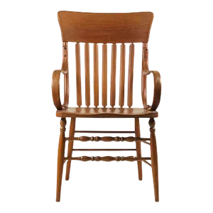 Early 1900s Oversize Arts & Crafts Carved Oak Armchair